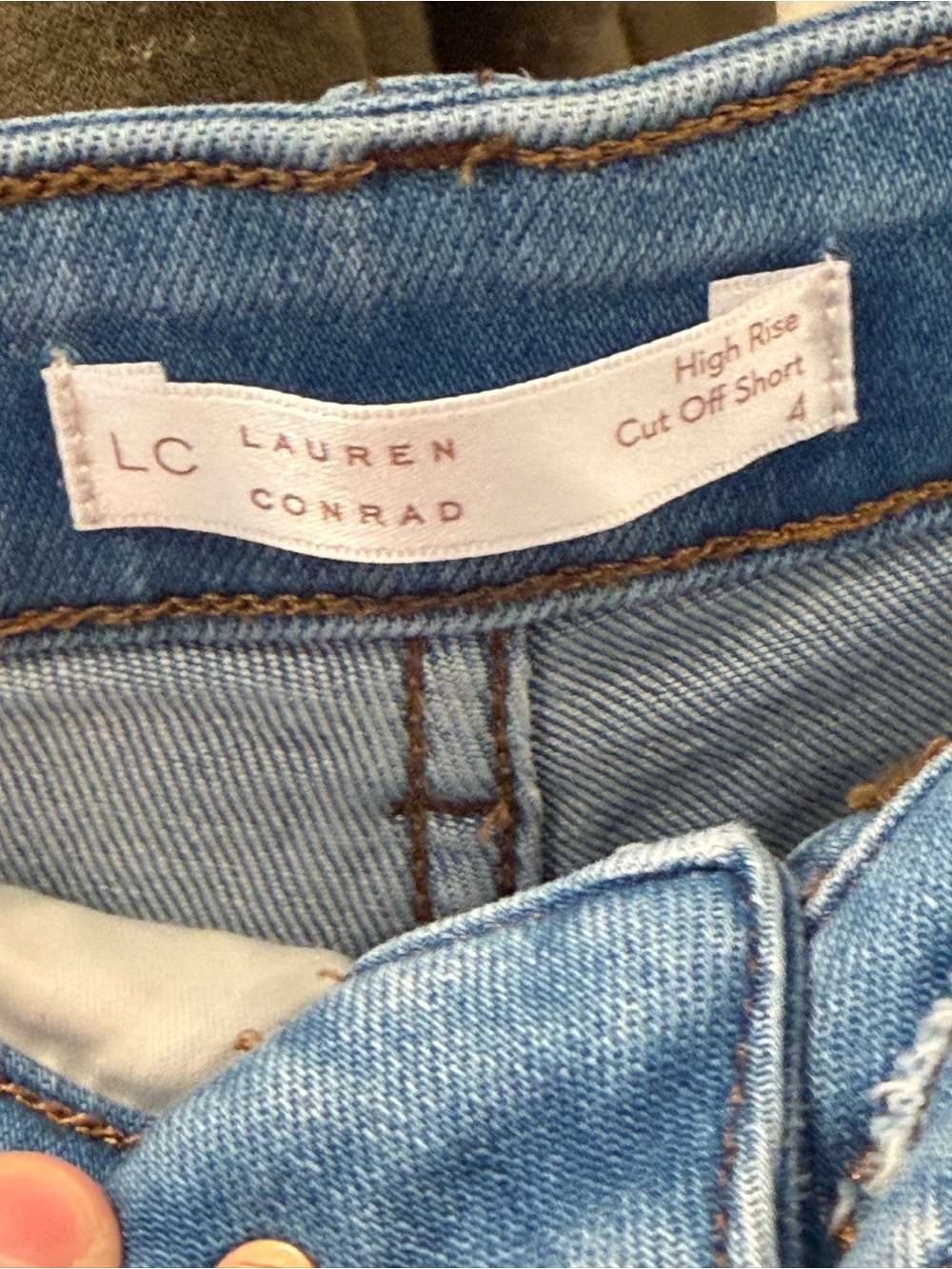 Lauren Conrad Embroidered Light Blue Denim Shorts, High-Rise size 4 - Picture 3 of 3